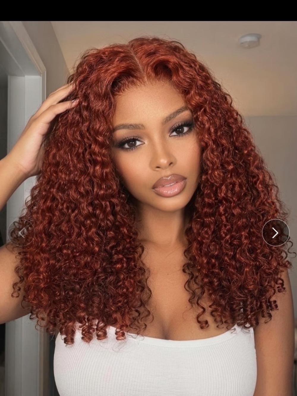 Deep Copper Curly Lace Front Wig - Voluminous Natural Curl